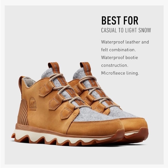 Sorel Caribou Leather Boot women’s Tan and Gray Lace-Up hiking Boots 6 - Picture 11 of 15